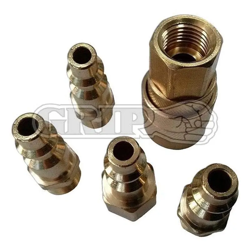 Grip 10300 Five-Piece 1/4-Inch Quick-Connect Brass Coupler Kit 1