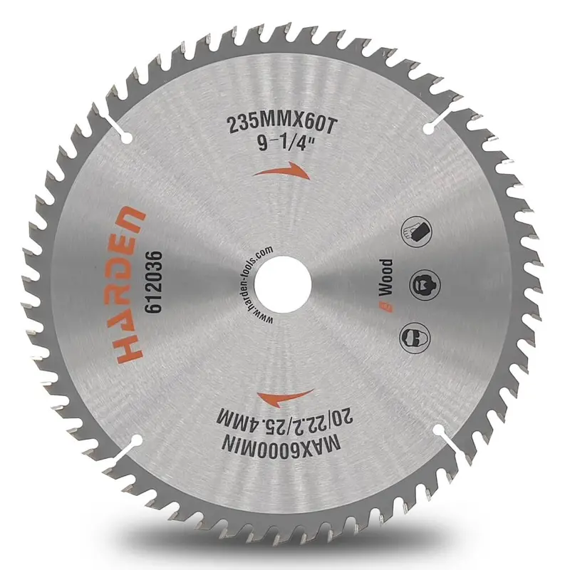 Harden Tct Wood Saw Blade – 235Mm (9-1/4"), 60-Tooth, Optimized For Clean Cuts 1