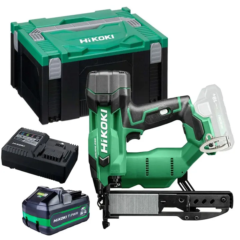 Hikoki N1804Daw6Z 18V Brushless 2Nd-Gen 18G Stapler – 4.0Ah/8.0Ah Battery, Charger & Carry Case 1