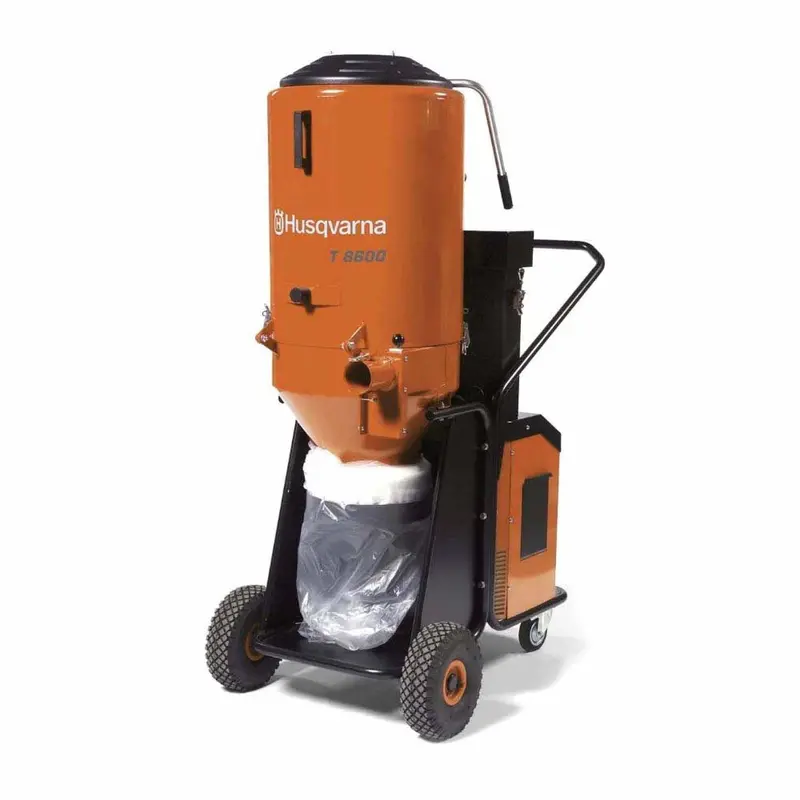 Husqvarna T 8600 Heavy-Duty Dust Extractor — 480V 3-Phase, Hepa H13 Filter + Longopac Bag Support 1
