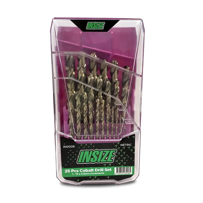 Insize In0006 25-Piece Metric Hss M35 Cobalt Drill Bit Set 1
