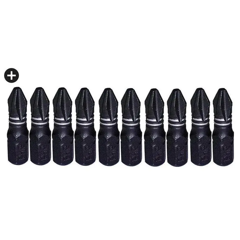 Insize Inph2251 High-Torque Ph2 Phillips Torsion Bit Kit — 10-Piece, 25Mm Length 1