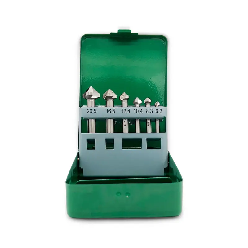 Insize Instcs1 6-Piece Hss M2 3-Flute Countersink Set – Full Size Range 1