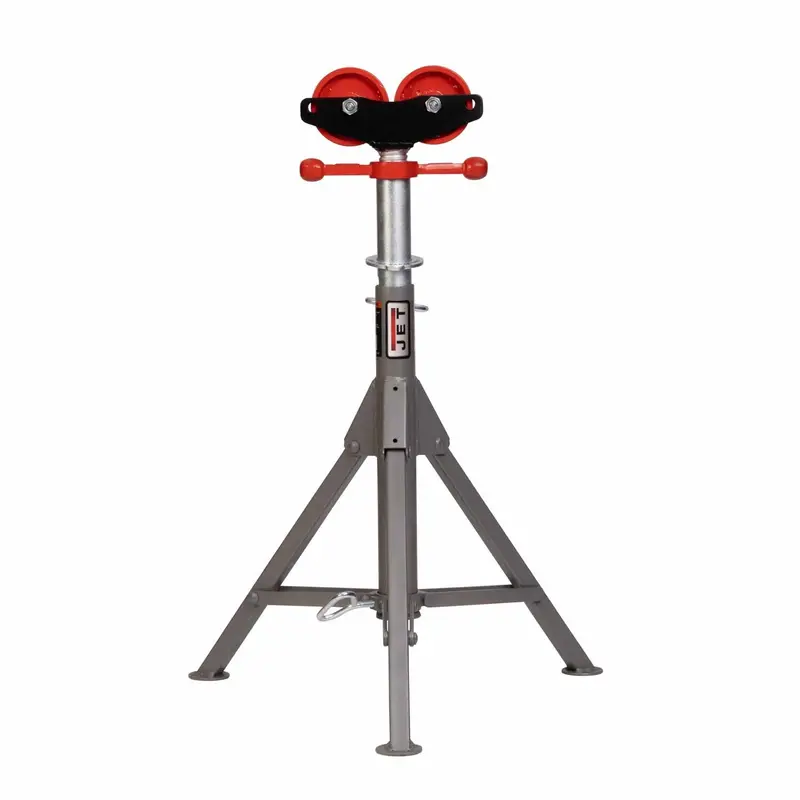 Jet Jt1-2404 Heavy-Duty Folding Pipe Jack Stand With Steel Rollers 1