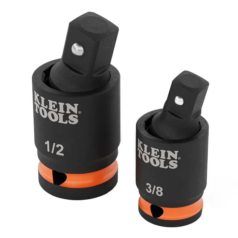 Klein Swivel Impact Wrench Adapter Kit – 3/8" & 1/2" Drive For Tight-Angle Socket Access (2-Pc) 1