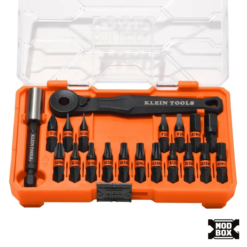Klein Tools 32787S 20-Piece Proflex Micro Ratchet Impact Bit Set With Magnetic Holder & Slim Case 1