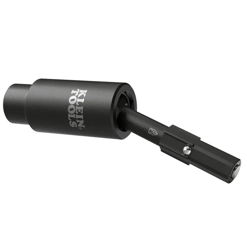 Klein Tools 32980 25° Flip Swivel Socket Adapter — 1/4" Hex Impact Driver Compatible 1