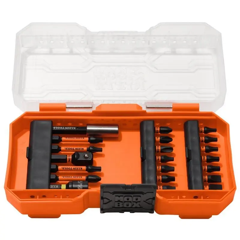 Klein Tools 33801B 21-Piece Impact Driver Bit Set — Includes Modbox-Compatible Case & Magnetic Holder 1
