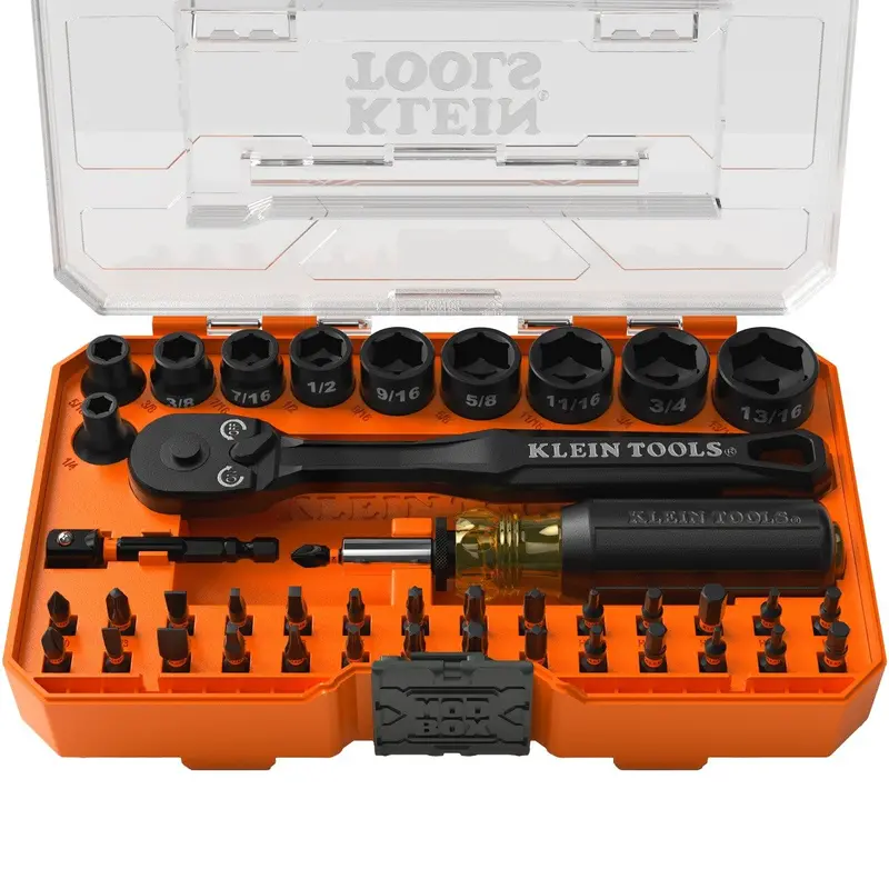 Klein Tools 33806 43-Piece Proflex Impact Driver Bit & Socket Set — Sae Only 1