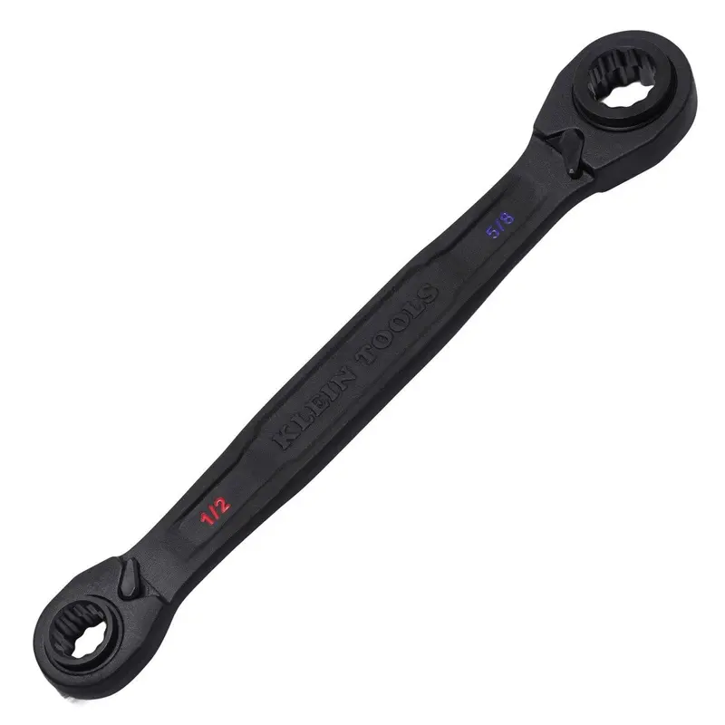 Klein Tools 68215 4-In-1 Ratcheting Box Wrench – Sae Sizes (1/2", 9/16", 5/8", 3/4") 1