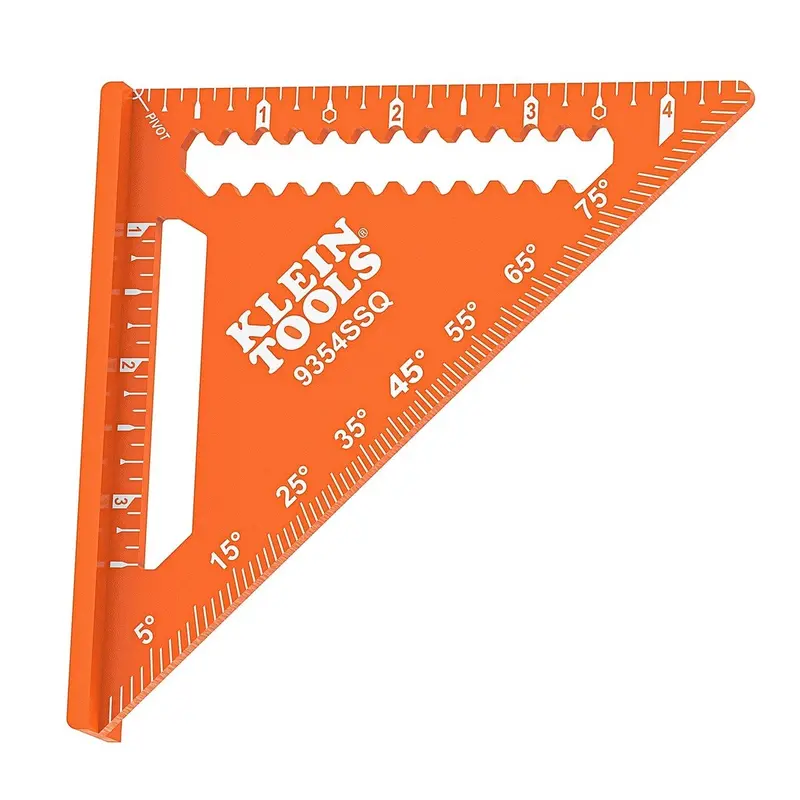 Klein Tools 9354Ssq 4.5-Inch Aluminum Trim Square – Double Laser-Etched, Orange Finish 1