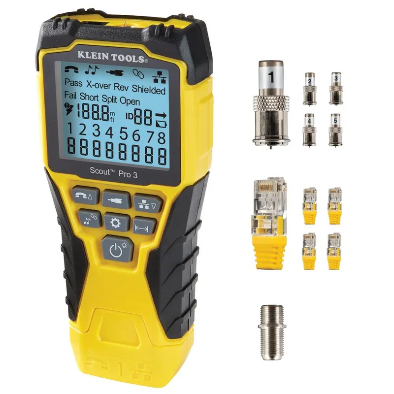 Klein Tools Vdv501851 Ethernet Certification Starter Kit – Scout Pro 3 Tester + Remotes + Adapter 1