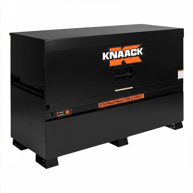 Knaack Jobmaster Piano Box: 72" X 30" X 49", 57.5-Cubic-Foot Steel Jobsite Chest With Reinforced Locking System 1