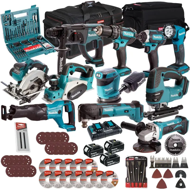 Makita 18V 11-Piece Power Tool Kit – Includes Three 5.0Ah Batteries, Charger & Accessories (T4Tkit-17215) 1