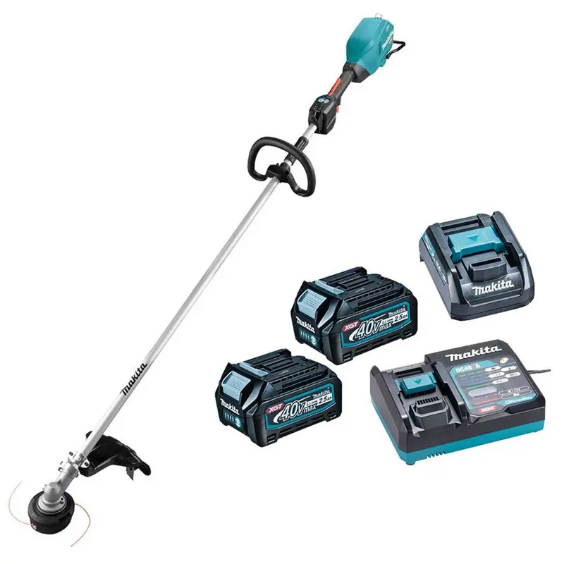 Makita Ur009Gd201 40V Xgt Brushless Line Trimmer – 430Mm Shaft, Twin 2.5Ah Batteries & Charger 1
