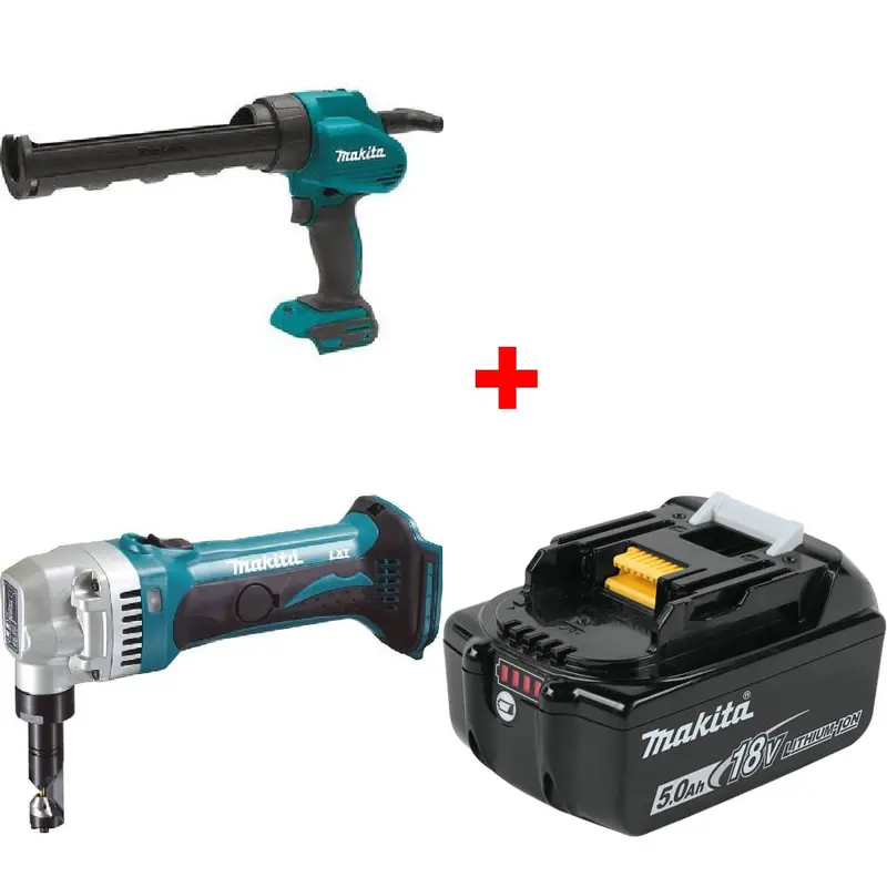 Makita Xgc01Z 10Oz Caulk Gun + Xnj01Z Nibbler Kit (Bare Tools) With Free Bl1850B Battery 1