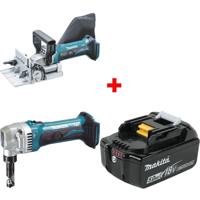 Makita Xjp03Z 18V Plate Joiner + Xnj01Z Nibbler Bundle (Bare Tools) With Free Bl1850B Battery 1