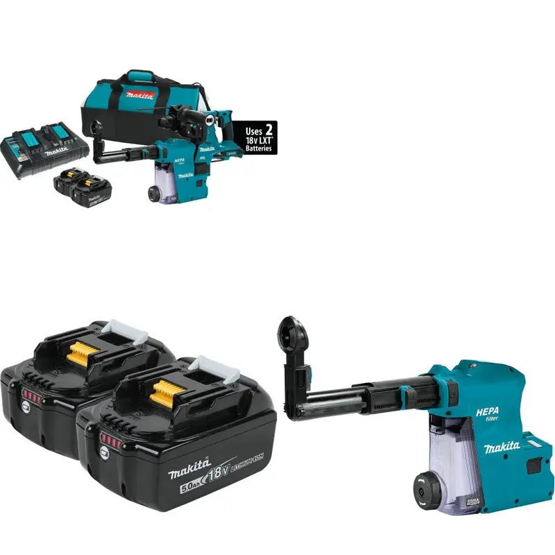 Makita Xrh10Ptw 36V Sds-Plus Rotary Hammer Kit – With Dual Batteries And Dust Extractor 1