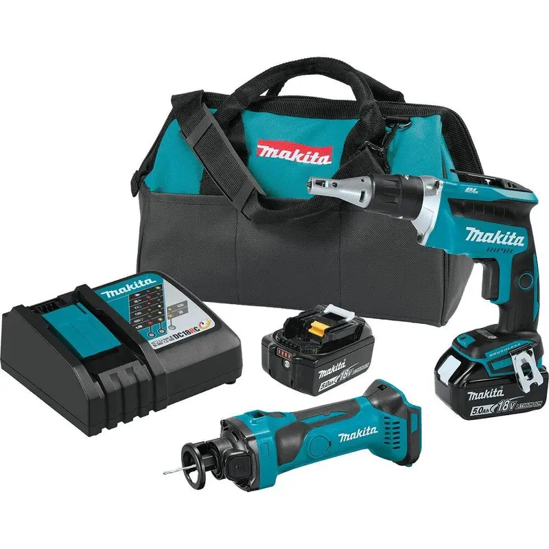 Makita Xt255T 18V Lxt Drywall Screwdriver & Cut-Out Tool Kit – 5.0Ah Battery Included 1