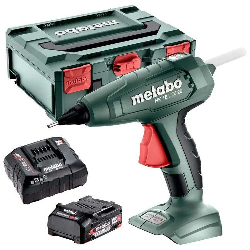 Metabo Hk 18 Ltx 20 18V Hot Glue Gun Kit – Includes 2.0Ah Battery, Charger, Glue Sticks & Metabox 1