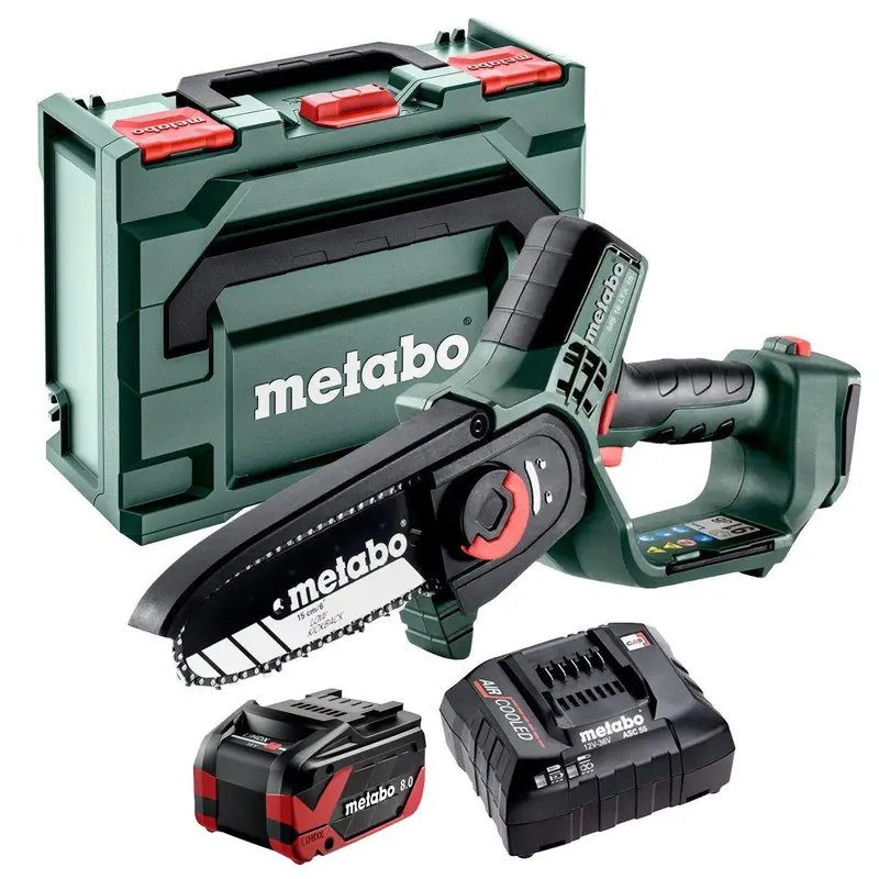 Metabo Ms 18 Ltx 15 18V 150Mm Cordless Pruning Saw – Includes 8.0Ah Battery, Charger & Metabox 1