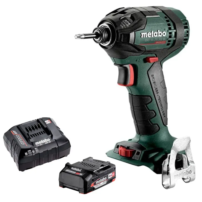 Metabo Ssd 18 Ltx 200 Bl 18V Brushless 1/4" Impact Driver – Bundled With 2.0Ah Battery & Charger 1