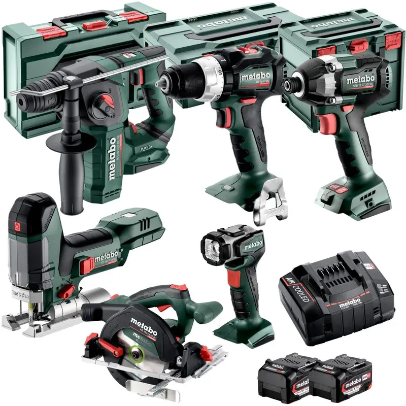 Metabo T4Tkit-17620 18V Brushless 6-Tool Combo Kit – Dual 5.2Ah Batteries & Charger 1