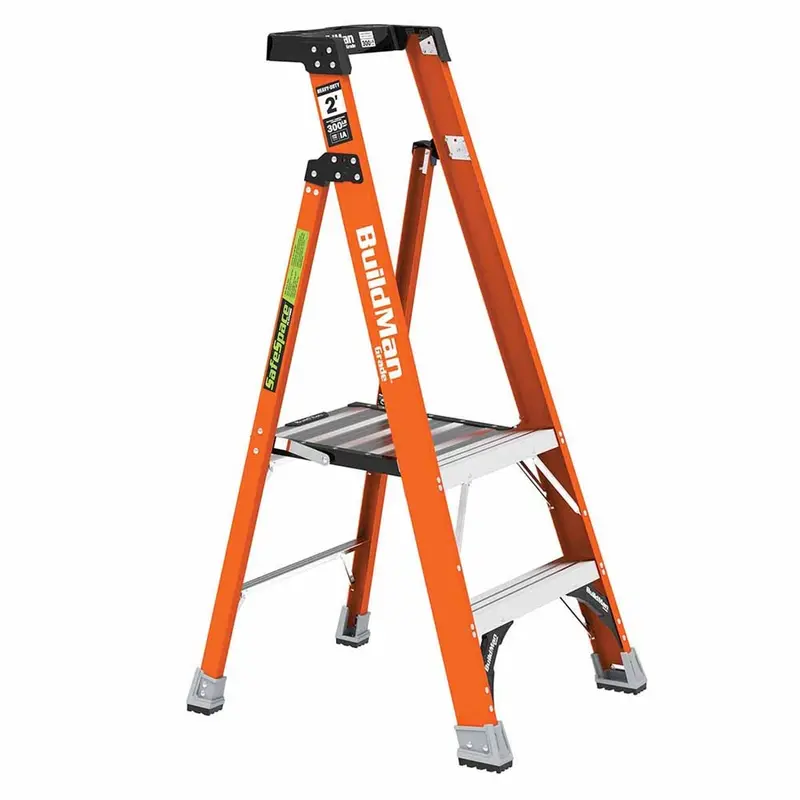 Metaltech E-Psfb2T1A 2-Foot Safespace Fiberglass Platform Step Ladder — Lightweight & Stable Work Surface 1