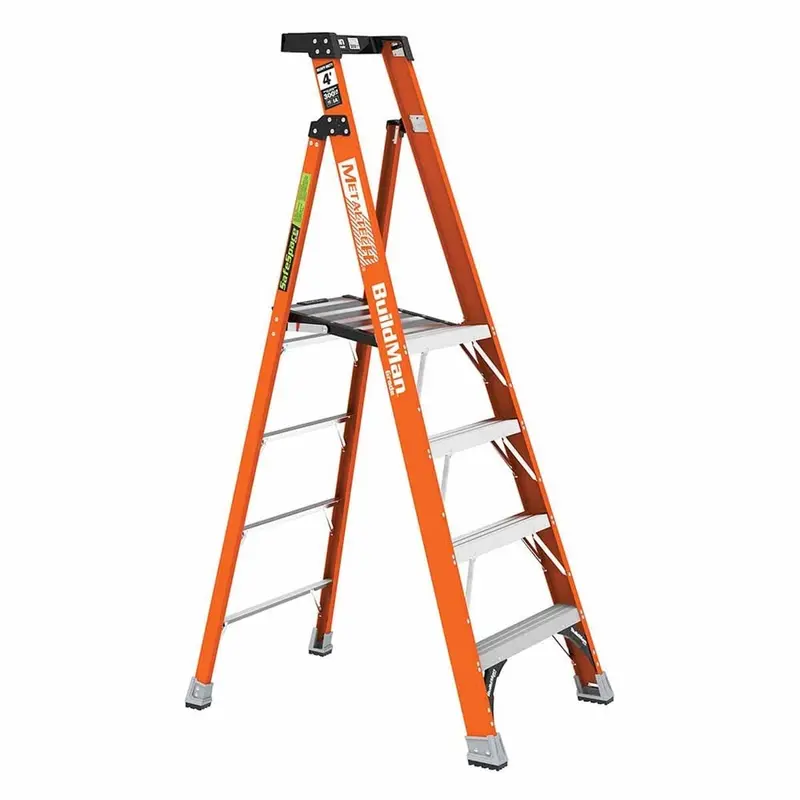 Metaltech E-Psfb4T1A 4-Foot Safespace Fiberglass Platform Step Ladder — Non-Conductive & Osha-Compliant 1
