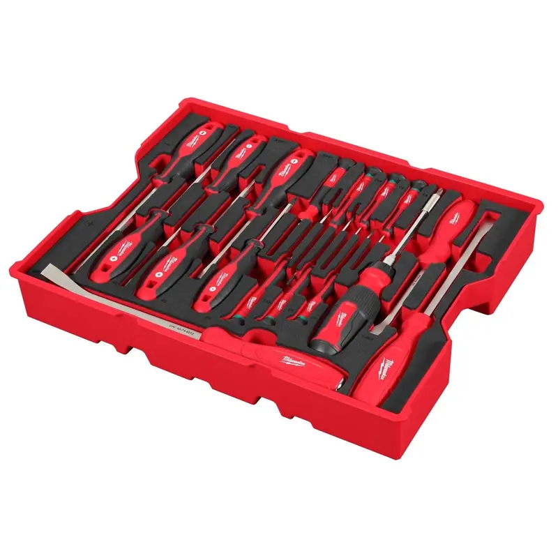 Milwaukee 17-Piece Screwdriver And Pry Bar Kit With Packout Drawer Tray 1