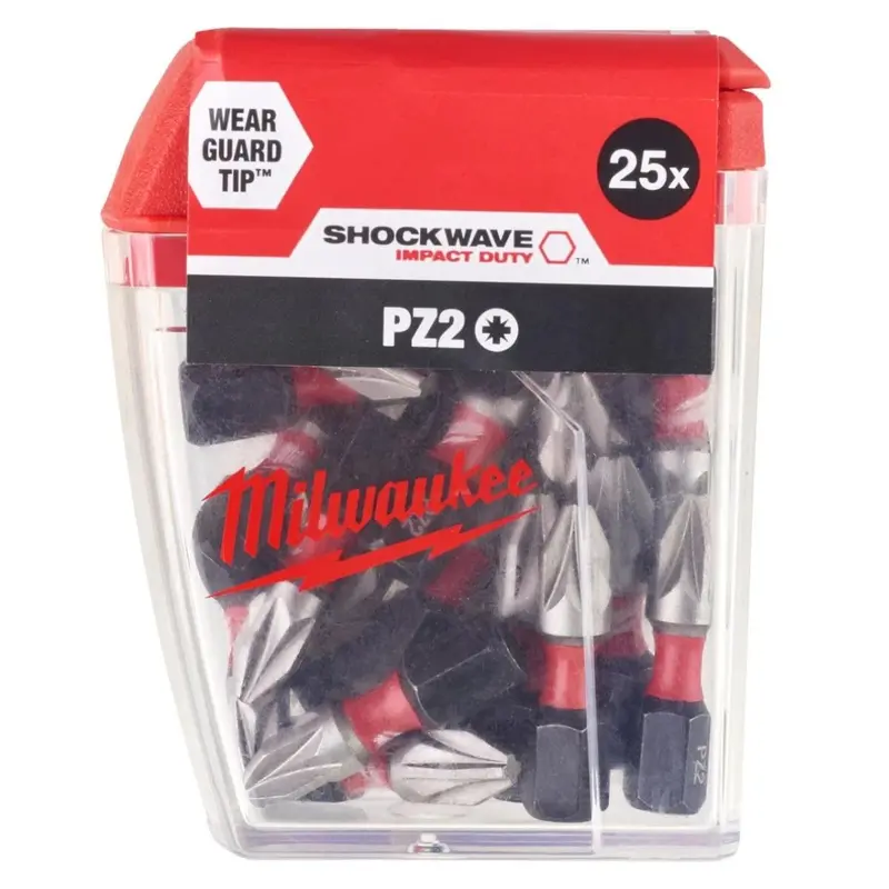 Milwaukee 25-Piece Shockwave Impact-Duty Pz2 X 25Mm Screwdriver Bit Set (Model 4932430864) 1