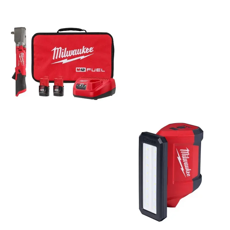 Milwaukee 2564-22 Right Angle Impact Wrench Bundle With Flood Light 1