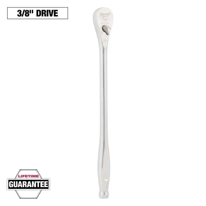 Milwaukee 3/8-Inch Drive Ratchet – 12-Inch Handle With 90-Tooth Gear And 4° Swing 1
