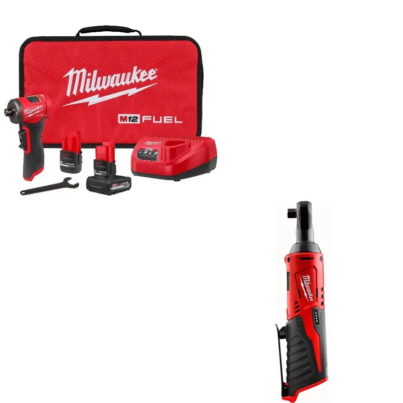 Milwaukee 3485-22 Right Angle Die Grinder Kit With Bonus 2457-20 Ratchet 1