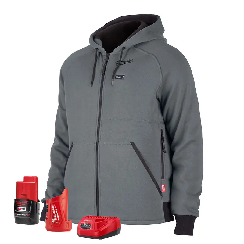 Milwaukee M12 Heated Hoodie Kit – Gray, 306G-21 1