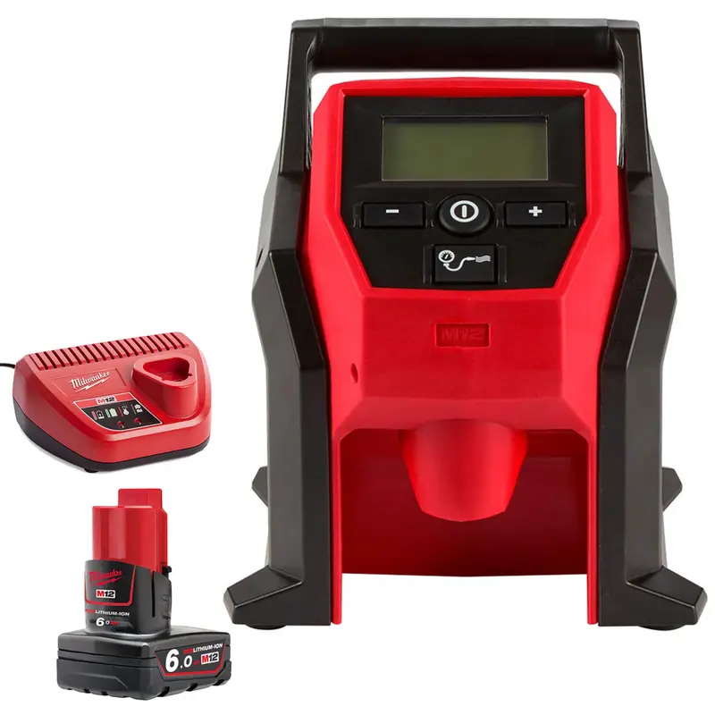 Milwaukee M12Bi-0 12V Sub-Compact Tire Inflator – Includes 6.0Ah Battery & Dedicated Charger 1