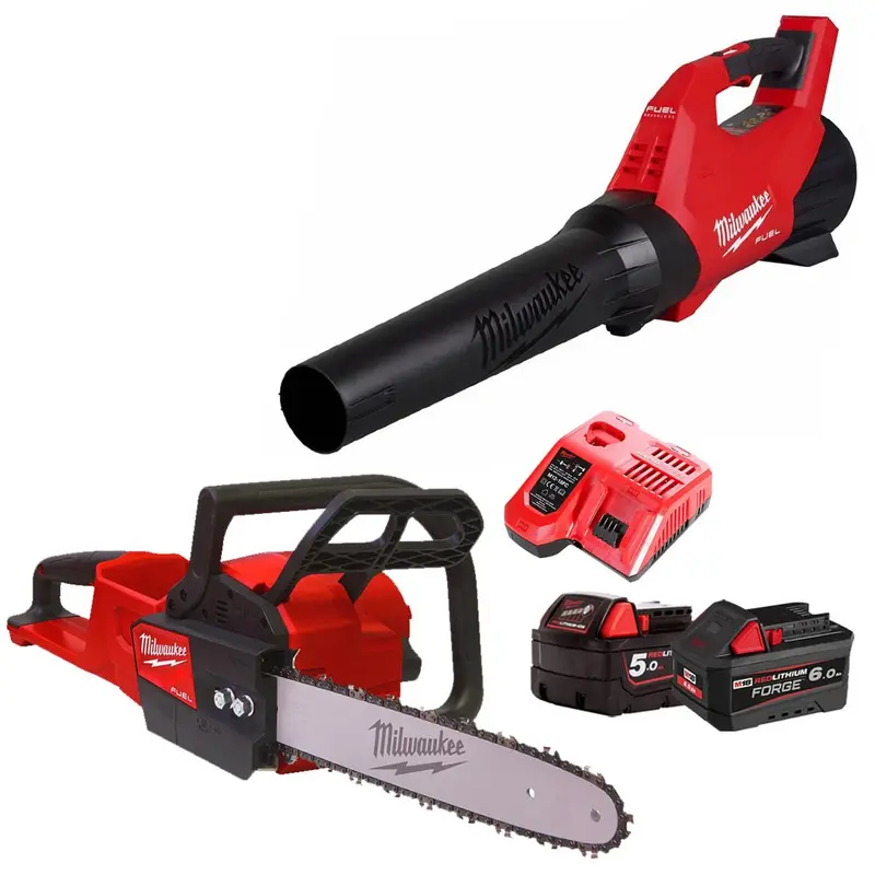 Milwaukee M18 2-Piece Garden Tool Set – Hedge Trimmer + Brush Cutter, 2 Batteries & Charger (T4Tkit-29509) 1