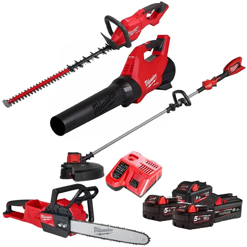Milwaukee M18 4-Piece Garden Kit – Includes 4 Batteries & Charger (T4Tkit-29519) 1