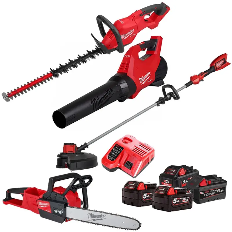 Milwaukee M18 4-Piece Landscaping Kit – Includes 4 Batteries & Charger (T4Tkit-29517) 1