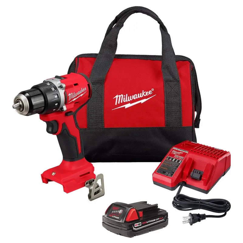 Milwaukee M18 Compact Brushless Drill Driver Kit – 1/2" Chuck, 5.7" Length, Complete Set 1