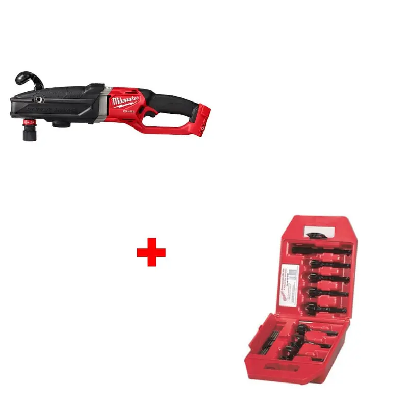 Milwaukee M18 Fuel 2811-20 Right Angle Drill With Complimentary 7-Piece Bit Set 1
