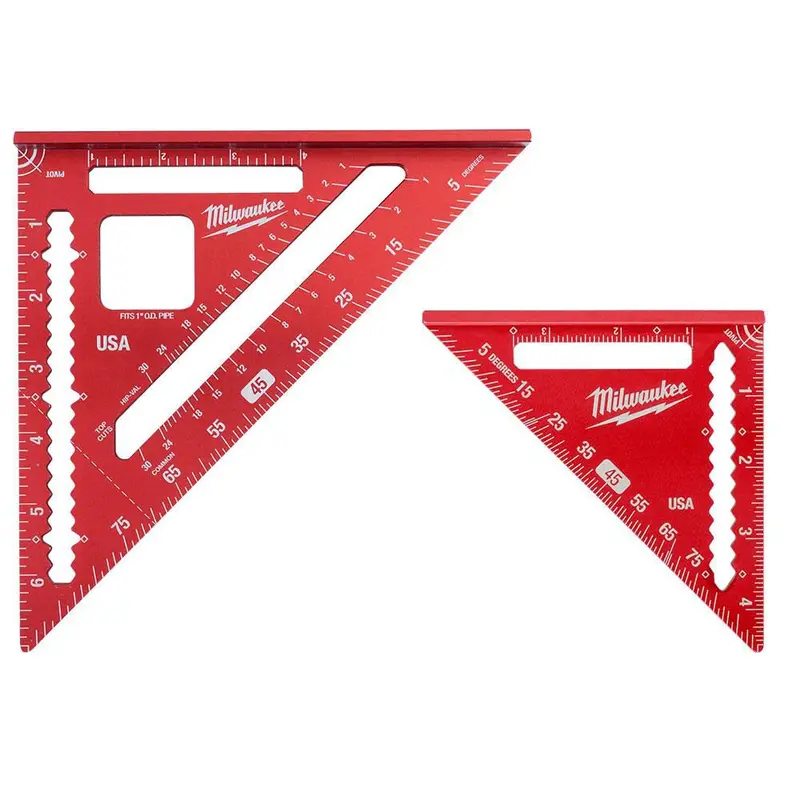 Milwaukee Mlsq070P Dual-Purpose Layout Set: 7" Rafter Square + 4-1/2" Trim Square 1