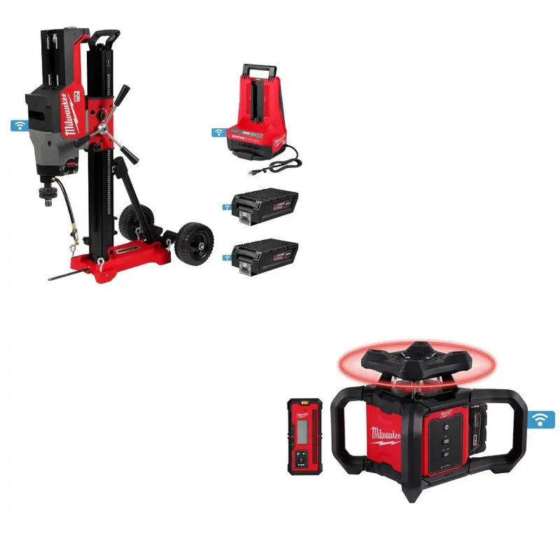 Milwaukee Mxf302-2Hd Core Rig Kit – Includes Free Rotary Laser Level (3701-21) 1