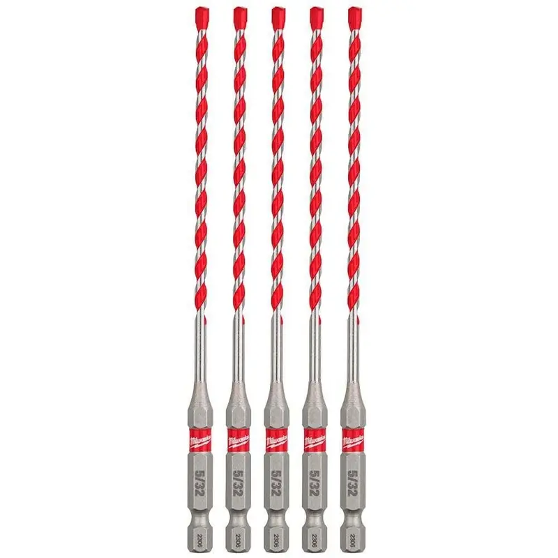 Milwaukee Shockwave Carbide Hammer Drill Bits – Concrete & Masonry (5-Pack) 1