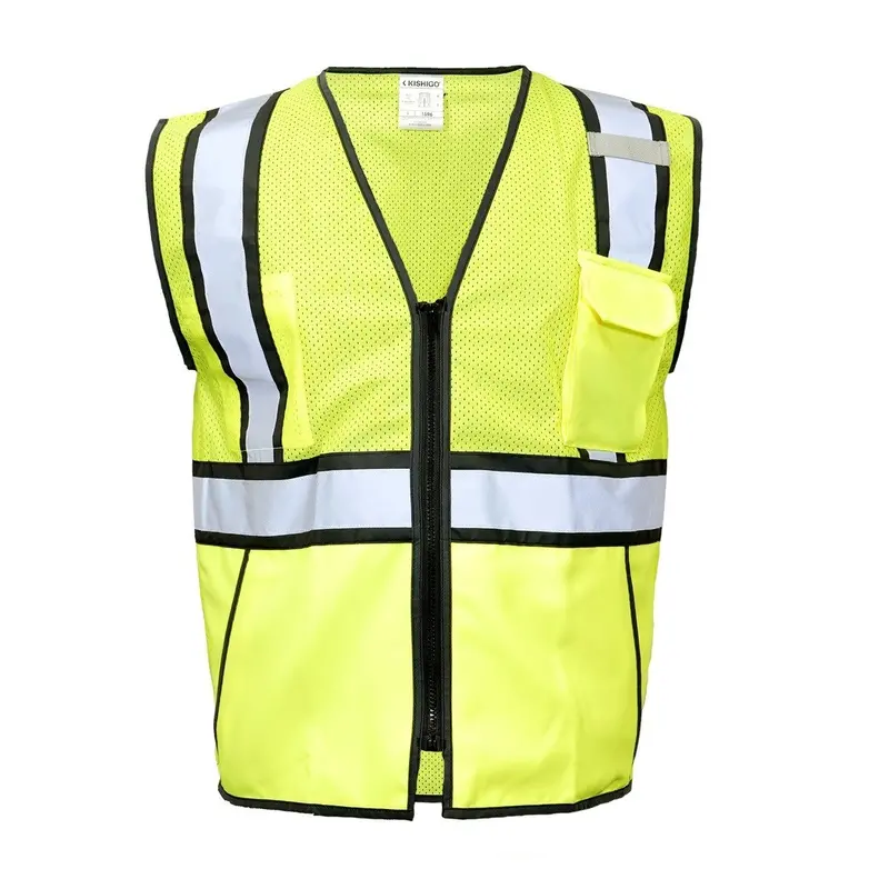 Ml Kishigo 1596-5X Lime/Black Contrast Vest – Ansi Class 2 Reflective, 5X 1