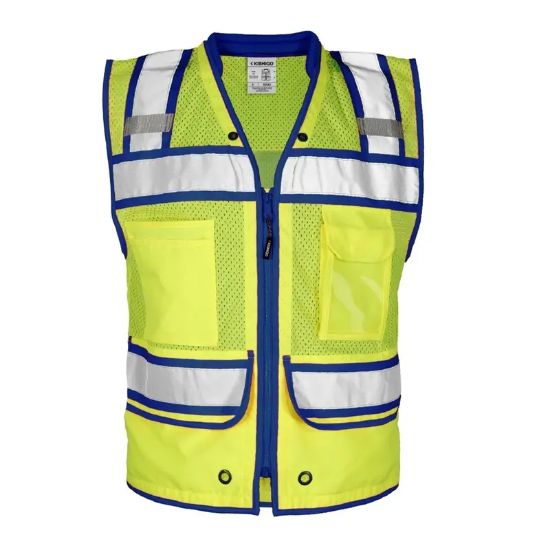 Ml Kishigo Color-Contrast Class 2 Surveyor Vest – Lime/Blue, High-Visibility Ansi Compliant, Size 5X 1