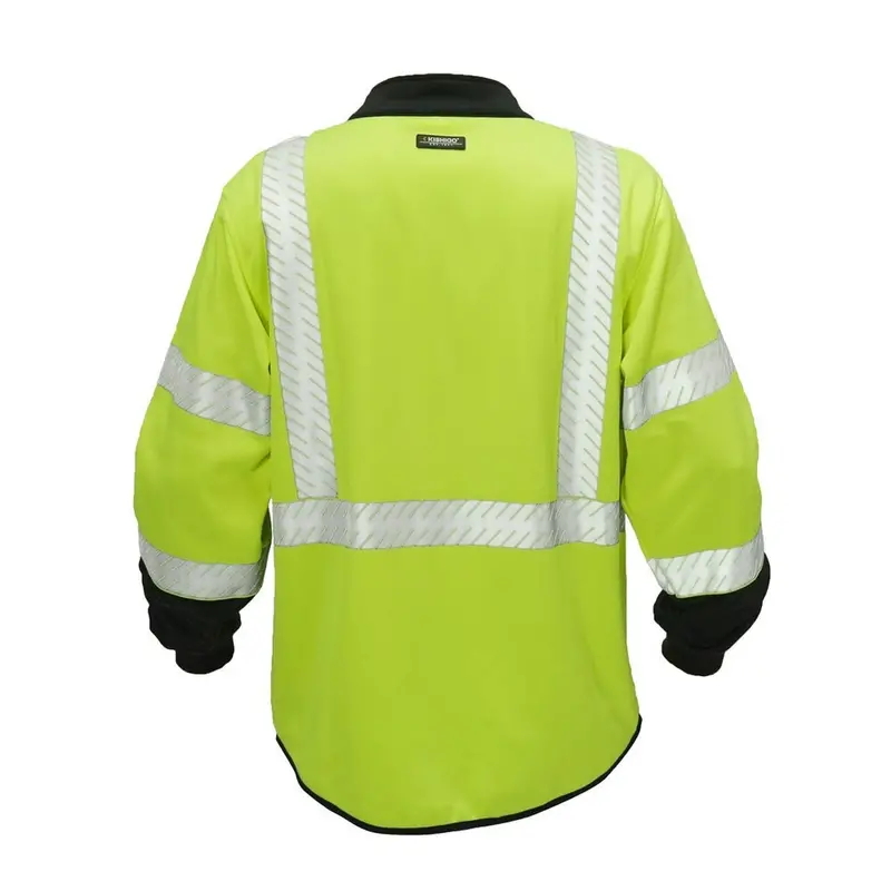 Ml Kishigo Js161-L Ansi Class 3 Lime Mock Neck Zip-Up Safety Sweatshirt With 2" Reflective Tape 1