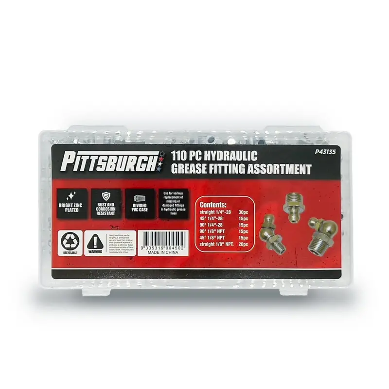 Pittsburgh P43135 110-Piece Sae Hydraulic Grease Fitting Kit 1