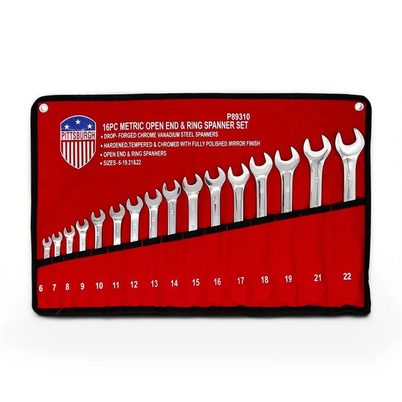 Pittsburgh P89310 16-Piece Metric Combination Spanner Set – Precision Ground Ends 1