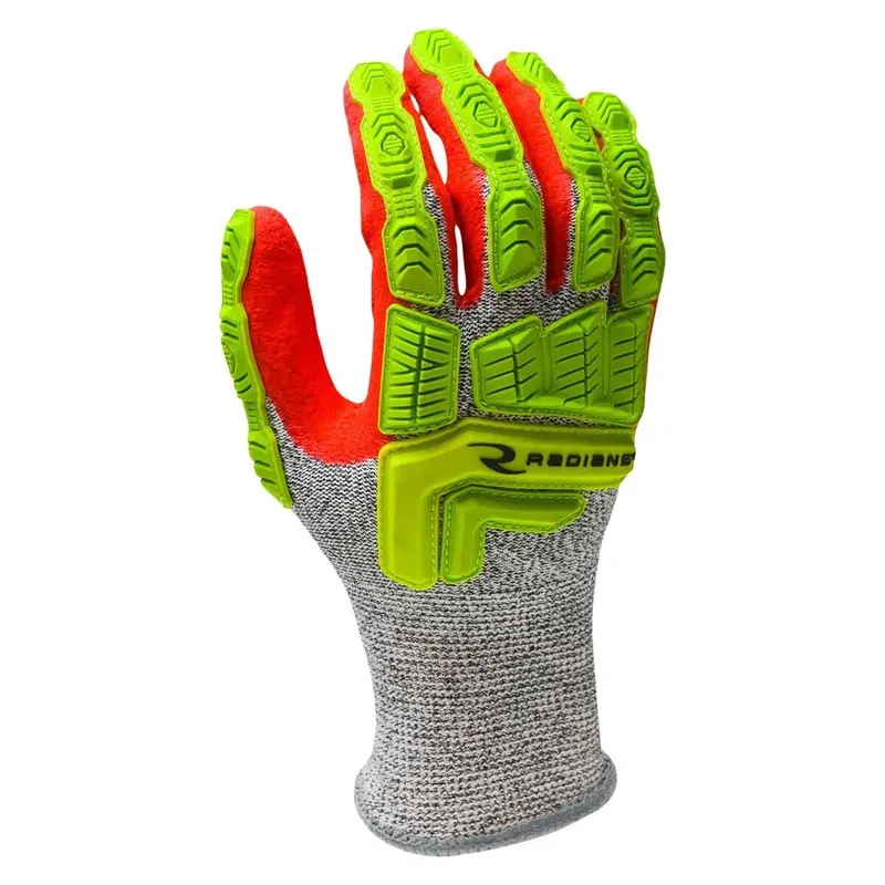 Radians A5 Cut-Resistant Impact Gloves – Sandy Foam Nitrile Coating With Tpr Protection, Size S 1